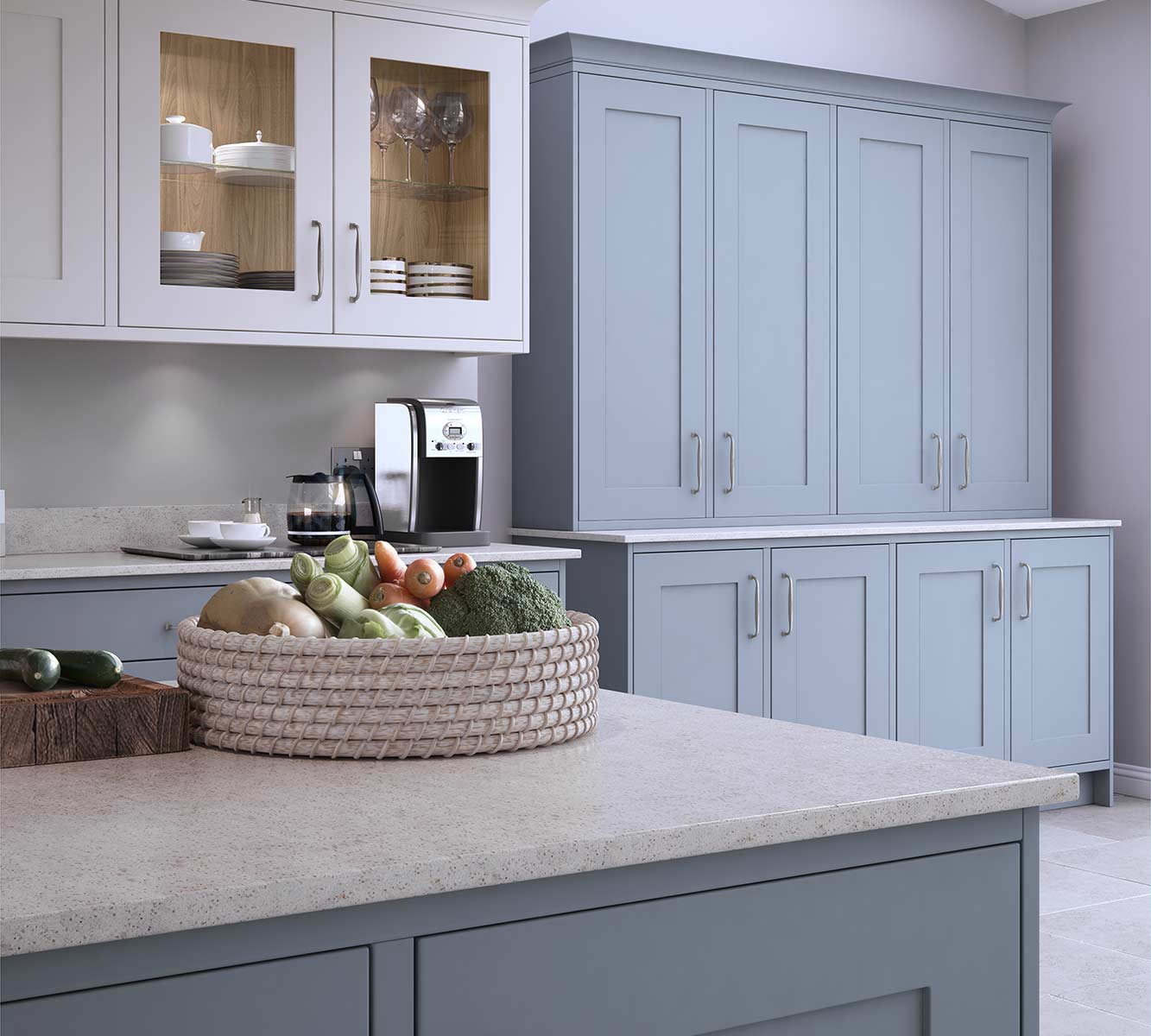 Masterclass kitchens blackburn Marlborough Coastal Mist with White 3